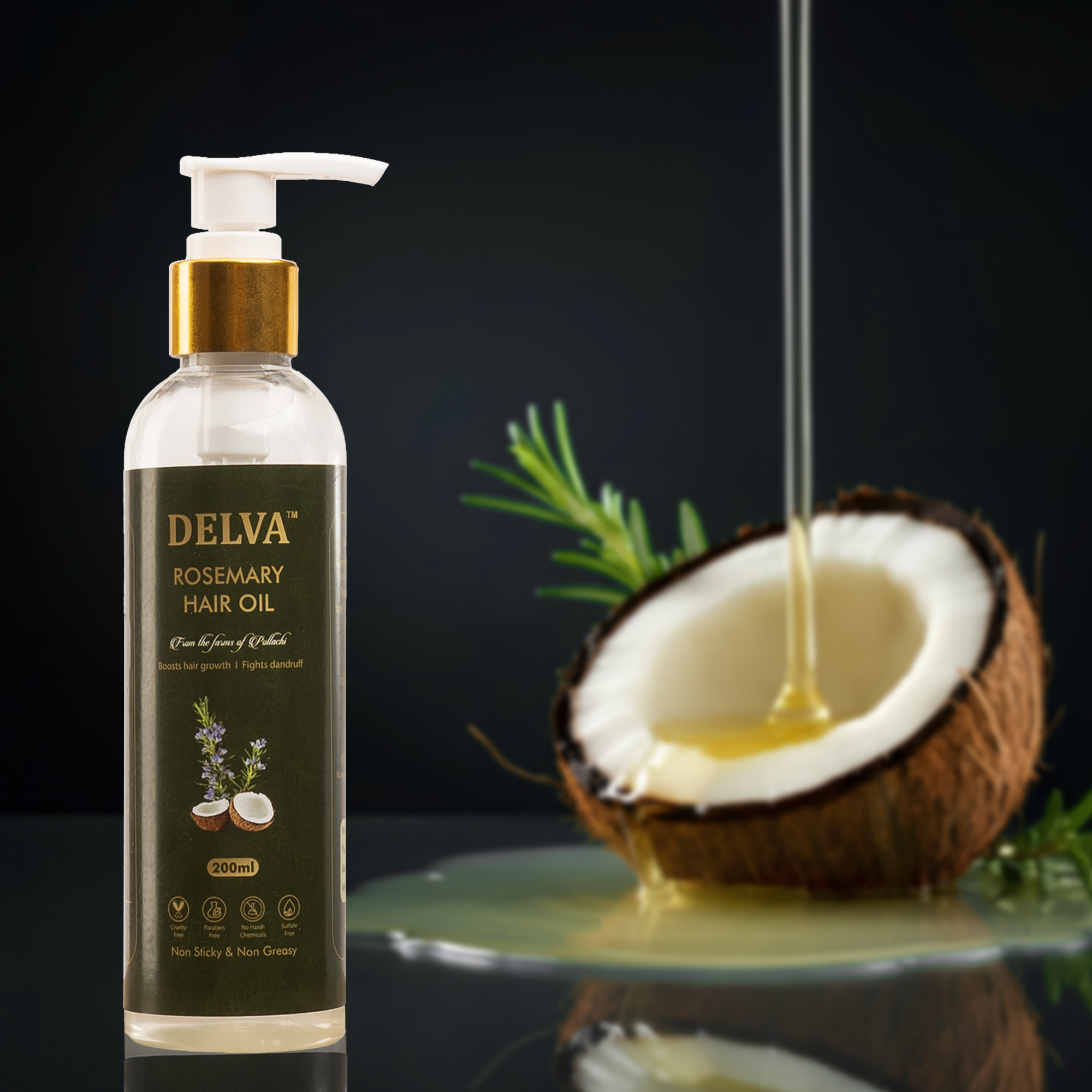 Delva Rosemary Hair Oil — 200ml lifestyle shot
